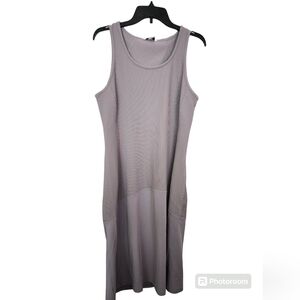 Athleta Ribbed Drop Waist Midi Dress Dusty Purple Size large‎  NWOT